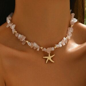 Pink and Gold Starfish Necklace N838